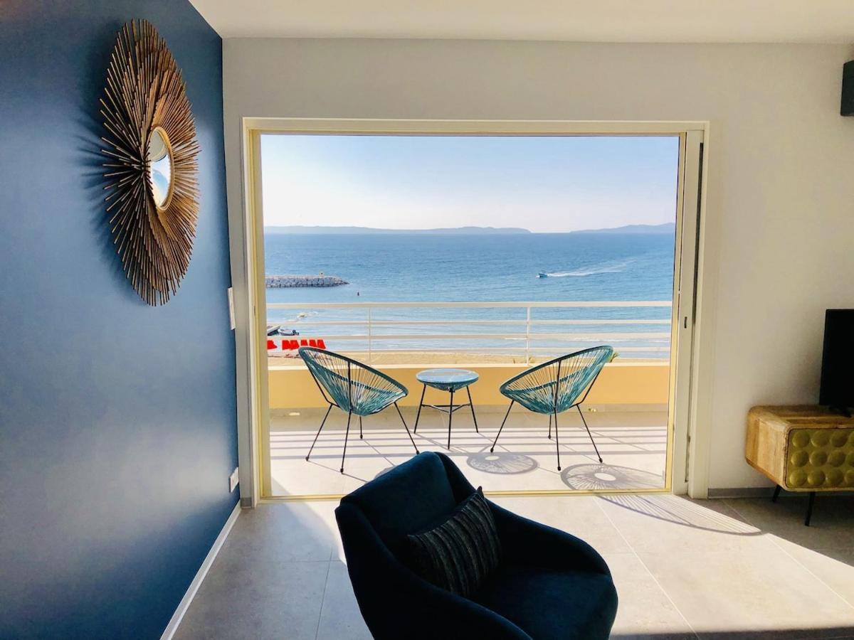 T3 Front De Mer Dernier Etage Vue Mer Petit Havre De Paix Pour Vos Vacances Emplacement Unique Vue Mer Panoramique A 180 Degres Pour Ce T3 En Face De La Plage Front De Mer Vue Sur Les Iles 5 Et Dernier Etage Avec Ascenseur Ле-Лаванду Экстерьер фото
